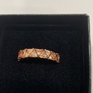 PJM Gold Vermeil Salmon CZ Band large thumb ring